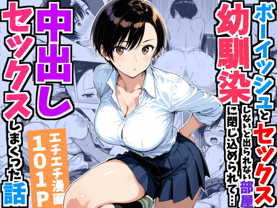 ボーイッシュ幼馴染と「セックスしないと出られない部屋」に閉じ込められて…中出しセックスしまくった話 えろ漫画（d_752967）